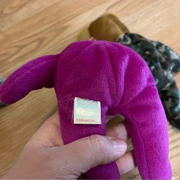 TY Beanie Babies - Lot of 8 Pig Horse Caterpillar Ox Dog Army Bear - Picture 5 of 10